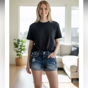 Miss Me Blue Distressed Jean Shorts added video sale today only